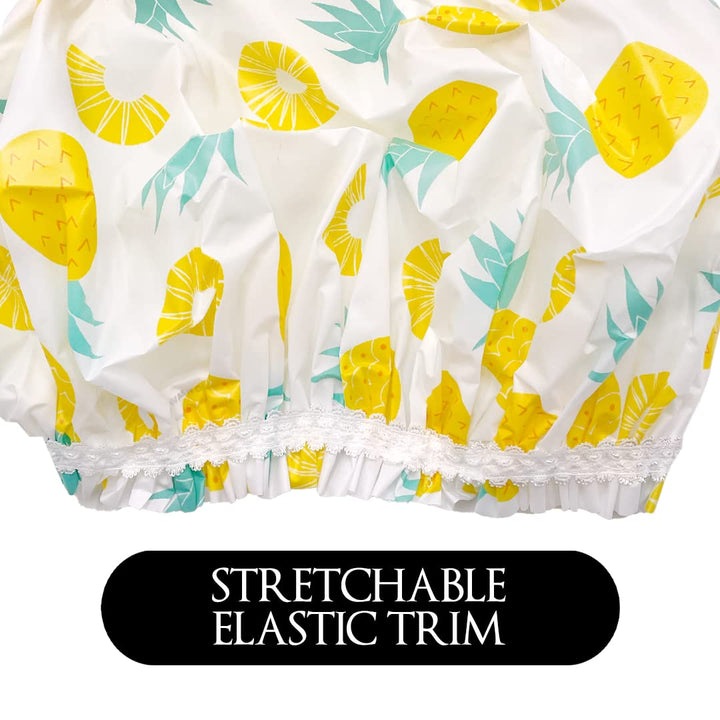 Reusable Vinyl Shower Cap & Bath Cap, Frosted PEVA Elastic Stretch Hem, Multi-Use Waterproof Stretchy Hair Cap for all Hair Lengths - Hipster Cielo For Women