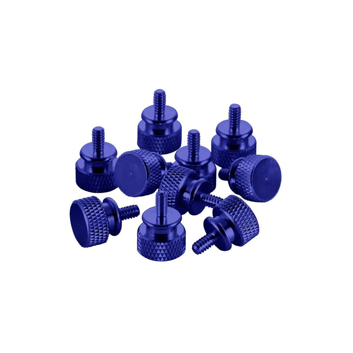 Anodized Aluminum Thumbscrews (Blue, UNC 6-32, Pack of 10)