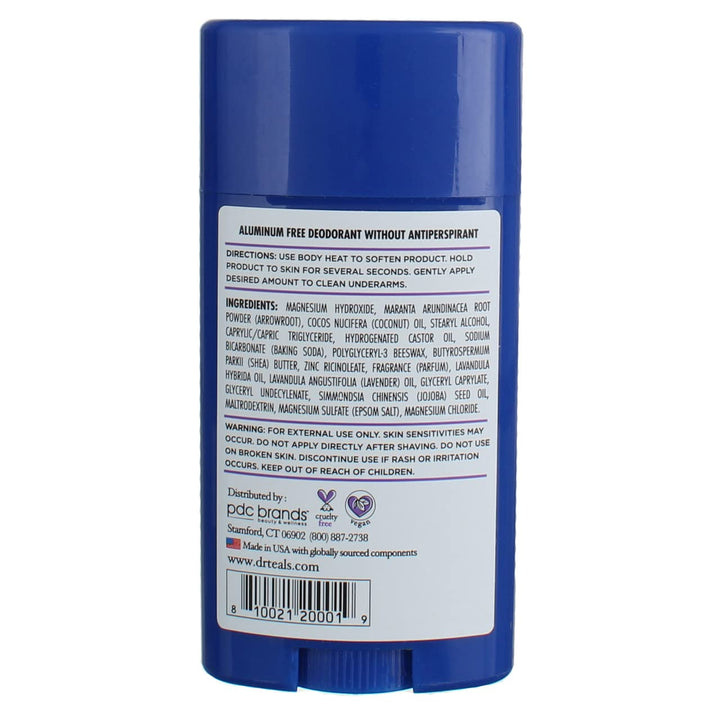 Dr. Teal's Vanilla Lavender Deodorant Gift Set (2 Pack, 2.65oz Ea.) - Shea Butter & Arrowroot Powder Absorb Moisture & Leave Skin Clean & Healthy