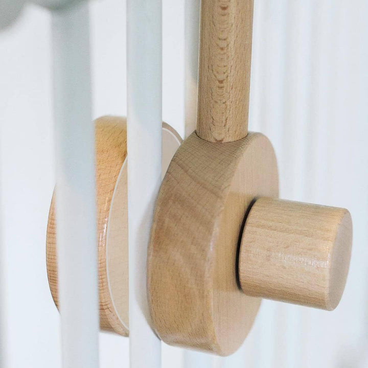Wooden Baby Crib Mobile Arm - Baby Mobile Holder Arm (31 inch, 100% Natural Beech Wood) - Strong Anti Slip Attachment - Nursery Décor