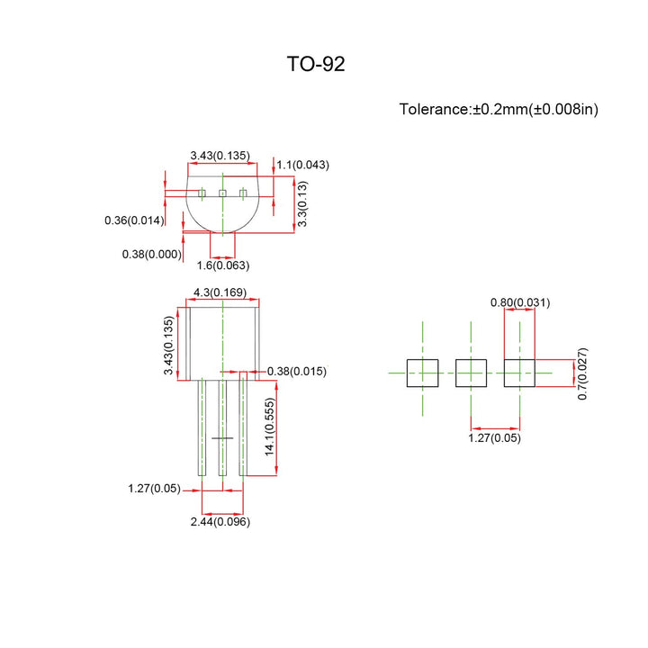 Chanzon 20 Values 400pcs TO92 Transistor Kit, NPN PNP Bipolar Power Transistors Assortment Kit (400pcs 20 Models Each 20 pcs)