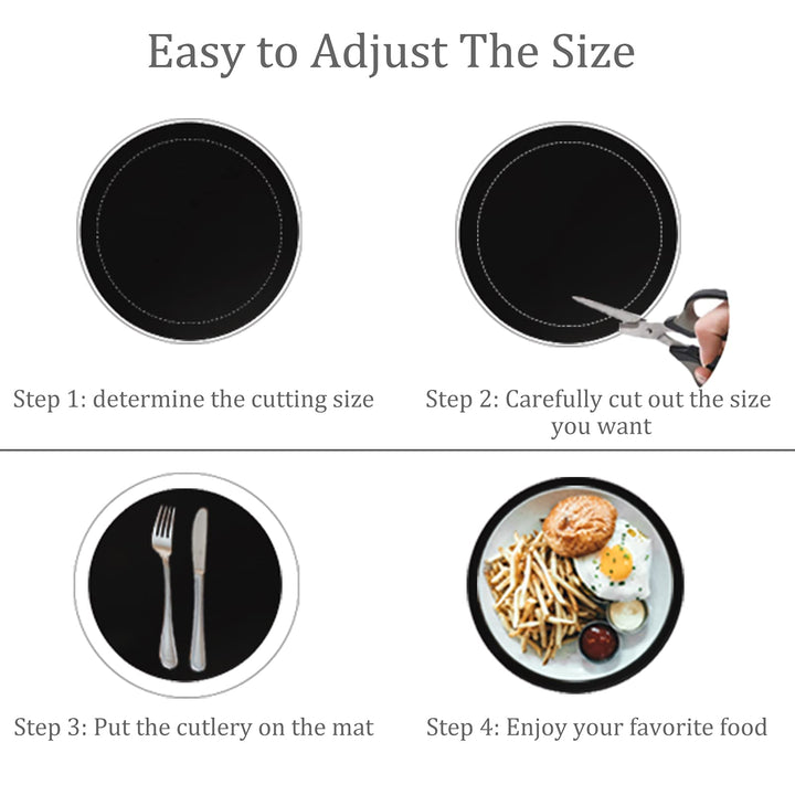 Silicone Microwave Mat 12 Inch, Non Stick Turntable Mat for Kitchen, Multi-Purpose Heat Resistant Oven Mat 2 Pack (Black)