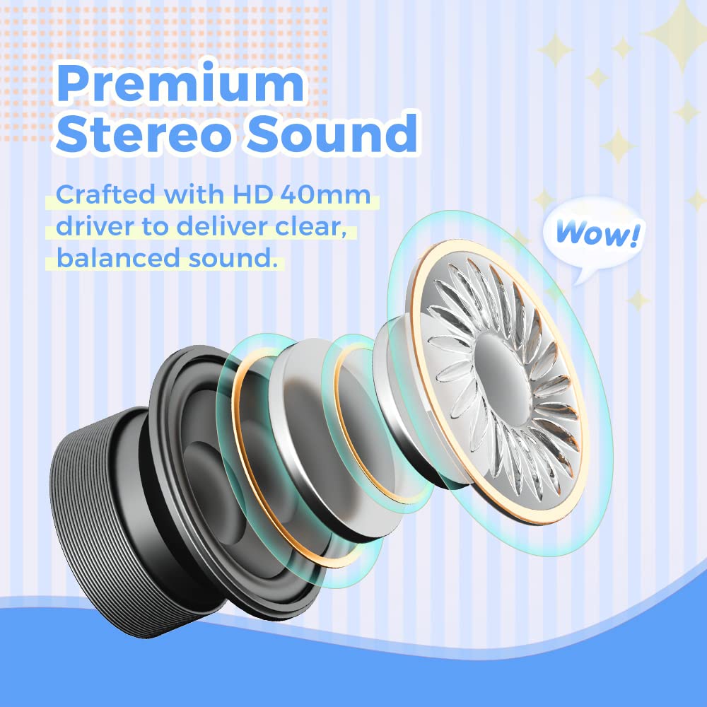 Kids Headphones, Ear Headphones for Kids, Wired Headphones with Safe Volume Limiter 85dB, Kids Headphones with Cord 3.5mm Jack Wired for Children/School