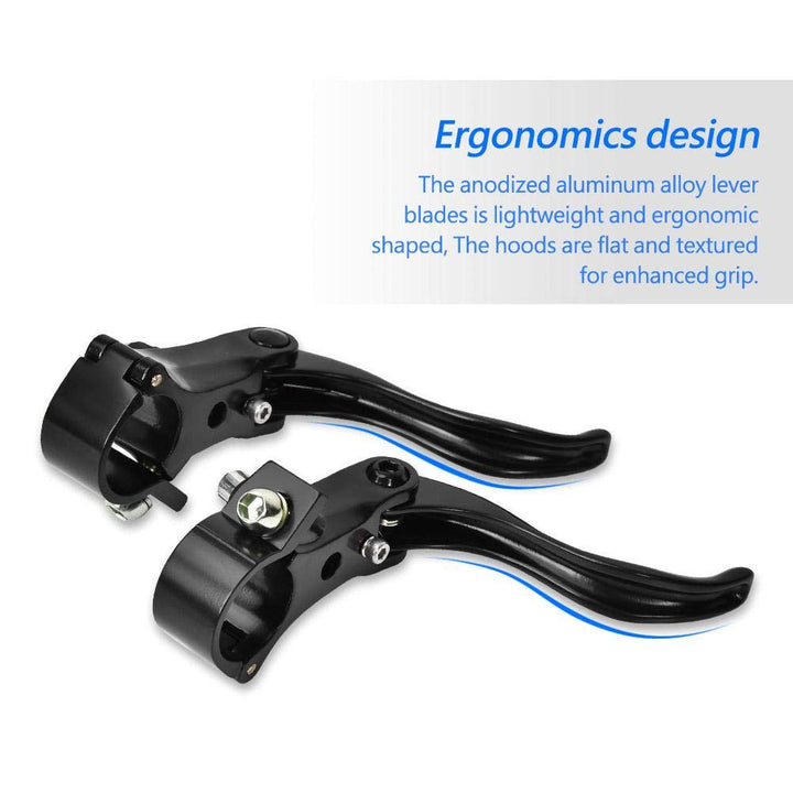 Brake Lever 1pair Lightweight Aluminum Alloy Disc Brake Handles Mountain Cycling Brake Levers 24mm(Black)