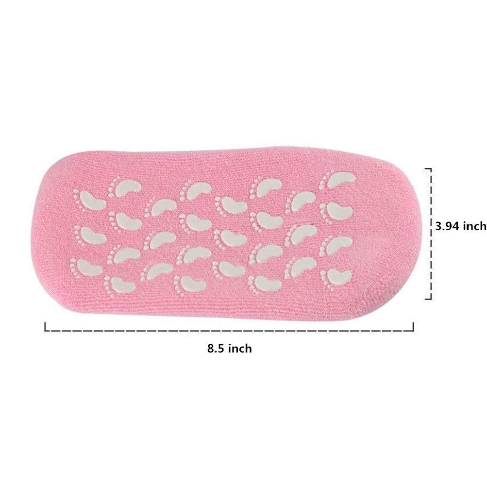 Spa Gel Socks for Cracked Skin Moisturising feet care Soften Exfoliating Dry Heel Booties pedicure(socks, pink)