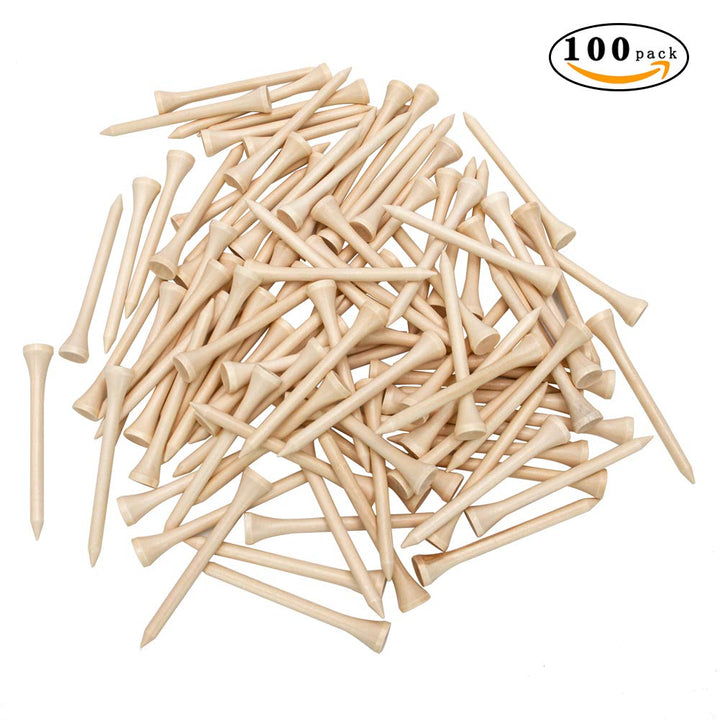 Golf tees 3 1/4 inch Less Friction Wood Tees Training for Golfer Professional Natural Wood Golf tees Bulk 100 Count Golfing Tees