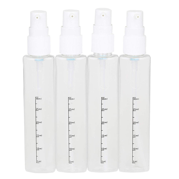 4-in-1 Travel Bottle Dispenser, TSA Approved, Includes Four Empty Reusable 1.4 oz. (40 mL) Cosmetic Toiletry Containers for Sanitizer, Soap, Lotions, Skincare, Makeup Products (Black)