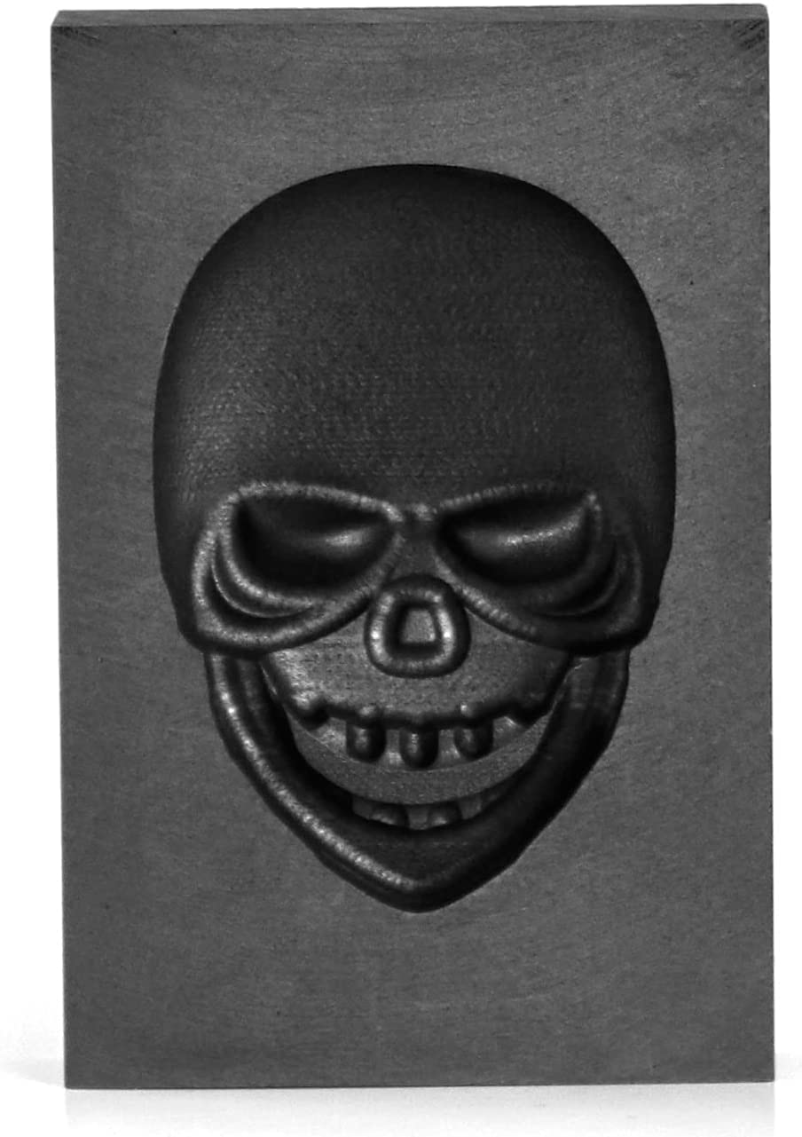Casting Mold, Skull Graphite Casting Ingot Mold Crucible Mould for Melting Casting Refining Gold Silver Metal Aluminum Copper Brass (60mm x 40mm)