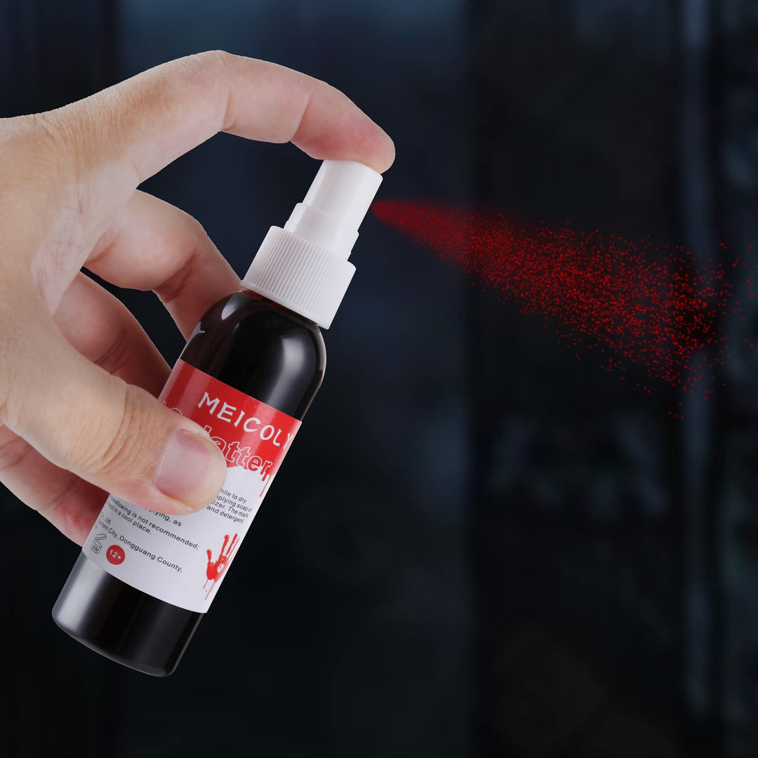 SFX Makeup Kit Scars Wax, Fake Blood Spray(2.1Oz) Halloween Special Effect Wound Modeling Skin Wax(1.67Oz) with Spatula, Black Stipple Sponge, Coagulated Blood Gel(1.06Oz),5ml Castor Sealer,02