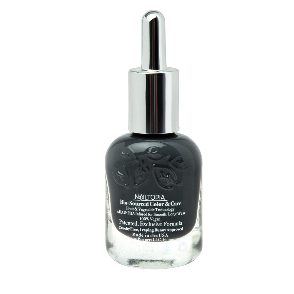 - Plant-Based Chip Free Nail Lacquer - Non Toxic, Bio-Sourced, Long-Lasting, Strengthening Polish - Back to Basics (Dark Grey) - 0.41oz