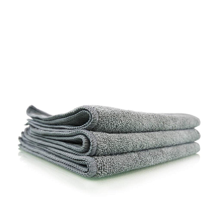 MIC35203 Workhorse Professional Grade Microfiber Towel, Gray (Safe for Car Wash, Home Cleaning & Pet Drying Cloths) 16 x 16, Pack of 3