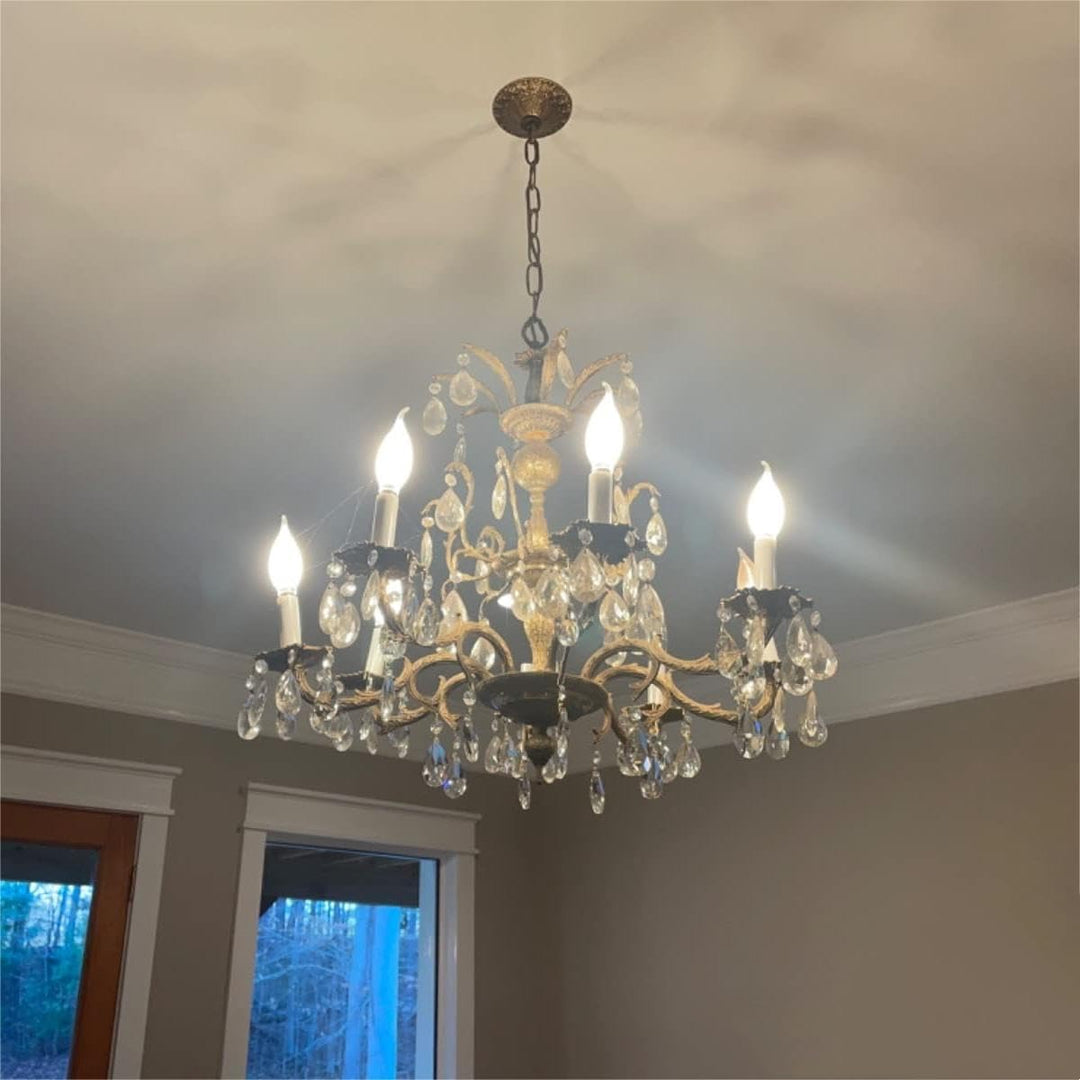 15Pcs Clear Teardrop Crystal Chandelier,Crystal Pendants for Light Lamp & Window,Hanging Crystal Prism Decor(Gold Pinning,Angel Tears Series)