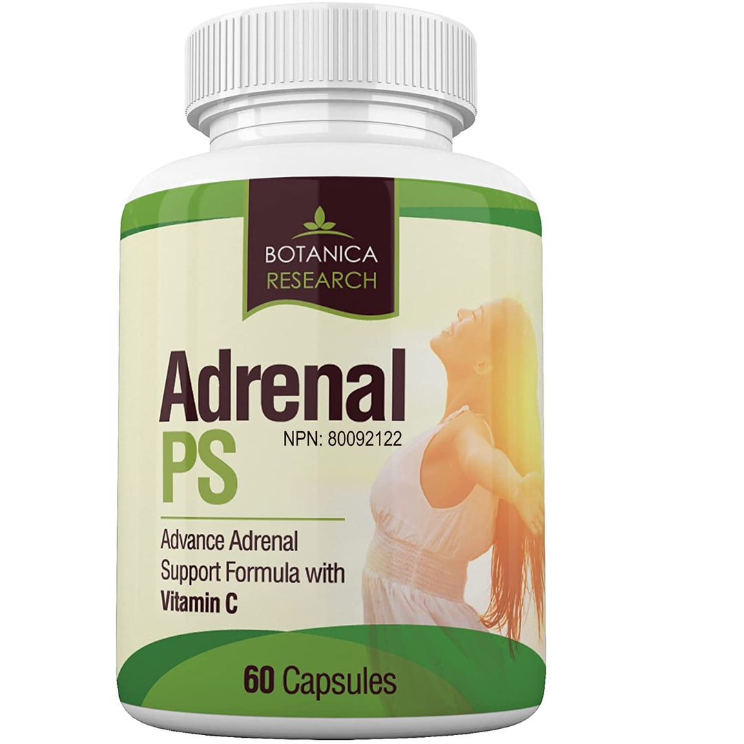 Adrenal Fatigue Support Supplement with Premium Rhodiola Rosea Herb Extract, L-Tyrosine, Panax Ginseng, Holy Basil - PS Cortisol Gland Complex for Health Insufficiency Calm Energy Response