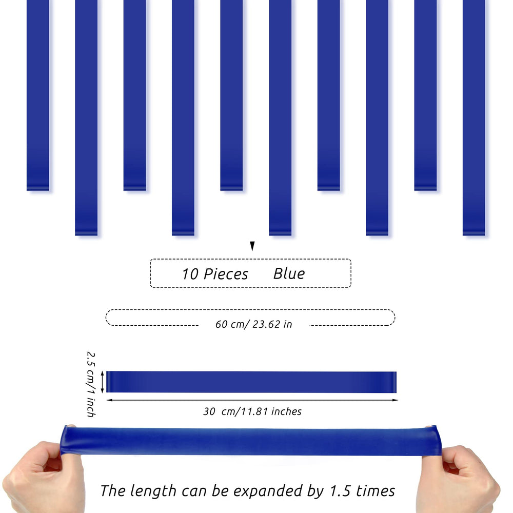 10 Pieces Towel Bands Beach Chair Towel Clip for Lounge Chairs Rubber Elastic Thick Towel Bands Strap Lightweight Wide Beach Towel Holder Clamps for Vacation (Dark Blue,23.6 x 1 Inch)