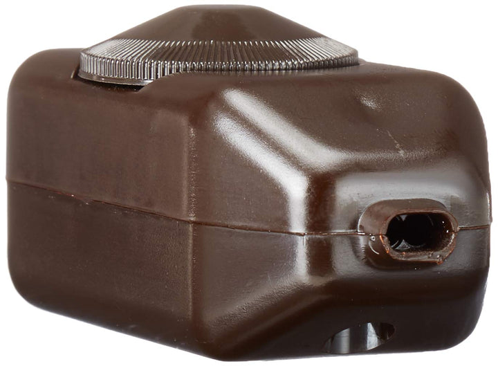 6250-3 200W Incandescent Feed-Through Full Range Lamp Cord Dimmer, Single-Pole, Brown