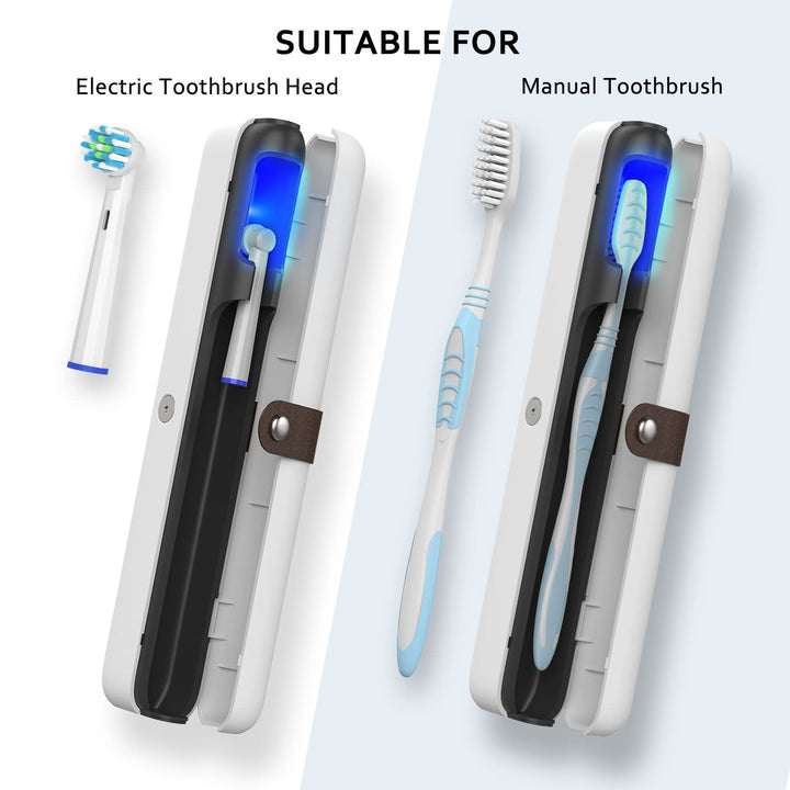 UV-C Toothbrush Cleaner Case, Portable UV Toothbrush Cover, Holder, and Travel Toothbrush Case