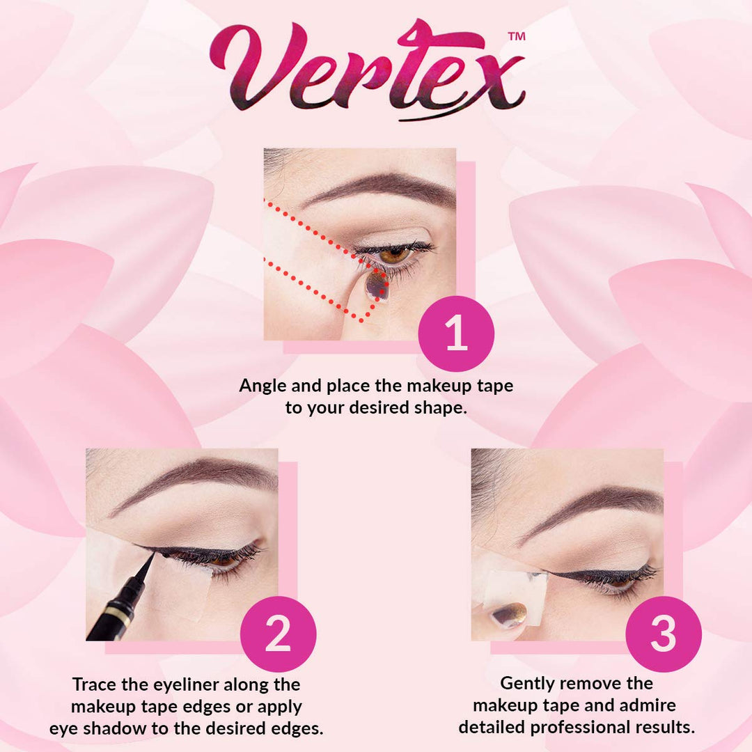 Makeup Tape Eyeshadow Eyeliner Shields - Easy & Gentle On Facial Skin Breathable Tape Not Harsh Perfect To Achieve SEXY Winged Eye liner Clean Eye shadow Angle Edges & Blending Defined Contour Lines