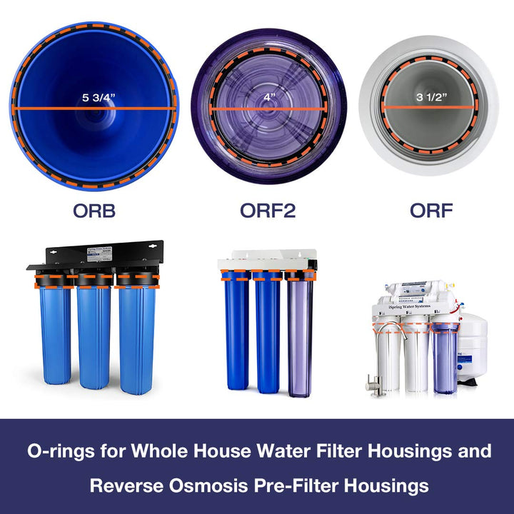 Housing O-Ring, 3 1/2, for RCC Series RO System and Countertop Water Filter Housing Sump O ring ORFx3, Black, 3 Piece