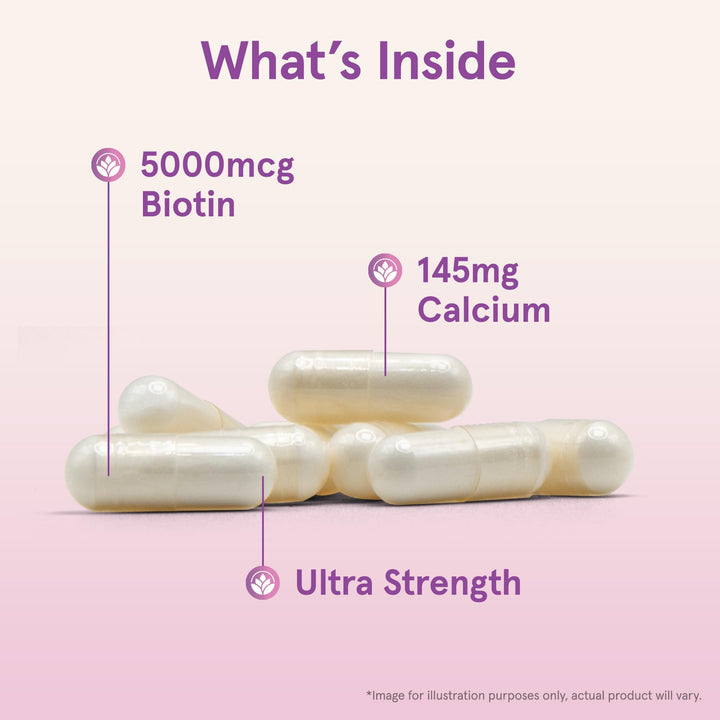 Biotin Ultra Strength 5000 mcg, Dietary Supplement, Hair, Skin, and Nails Support, 100 Veggie Capsules, Up to 100 Day Supply