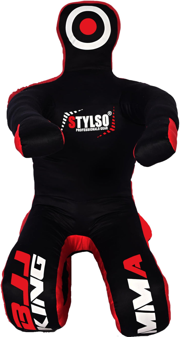 Un-Filled Wrestling Dummy Grappling Dummy Jiu Jitsu Dummy for BJJ Judo Karate Training Adult and Youth Practice Dummies (Black Sit, 5ft / 60 inches)