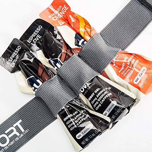 Race Number Belt - Triathlon Race Belt BIB Holder with 6 Energy Gel Loops for Triathalon, Marathon, Running and Cycling