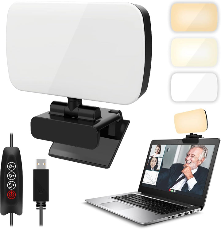 Video Conference Lighting Kit,Small Zoom Light with 3 Light Modes for Video Recording/Live Streaming/Remote Working/Distance Learning/Online Meeting/Laptop Video Conferencing,Make up
