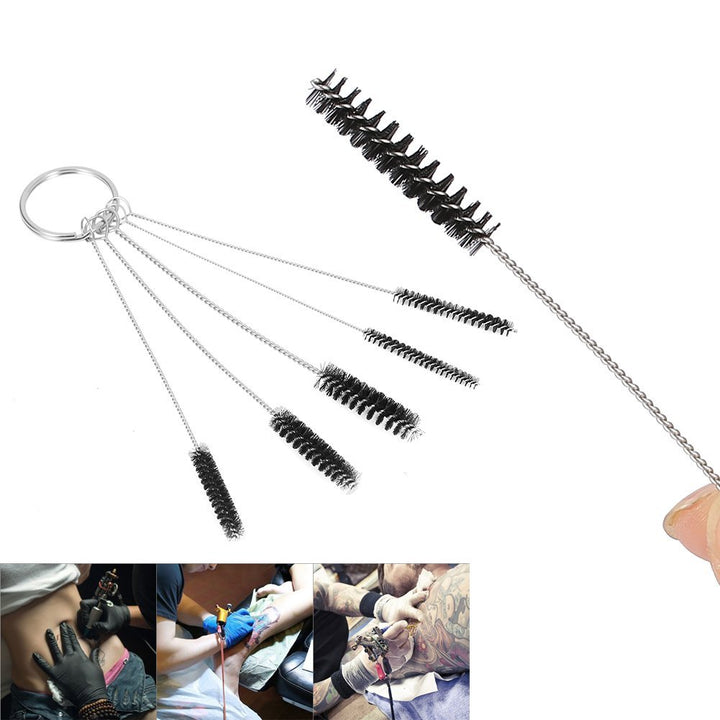 Brush Cleaning Bottle, 5Pcs / Set Nylon Bottle Brushes, Spray Gun Nozzle Tip Brush Cleaning Tube Cleaning Brush System