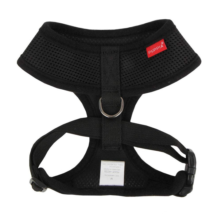 Soft Dog Harness No Choke Over-The-Head Triple Layered Breathable Mesh Adjustable Chest Belt and Quick-Release Buckle, Black, Medium