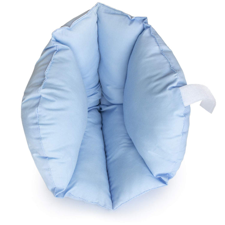 Heel Cushion Protector Pillow to Relieve Pressure from Sores and Ulcers, Foot Pillow, FSA HSA Eligible, Adjustable in Size, Blue, White, Sold as a Set of 2