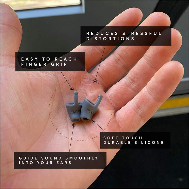 Flare Calmer – Ear Plugs Alternative – Reduce Annoying Noises Without Blocking Sound – Soft Reusable Silicone - Grey