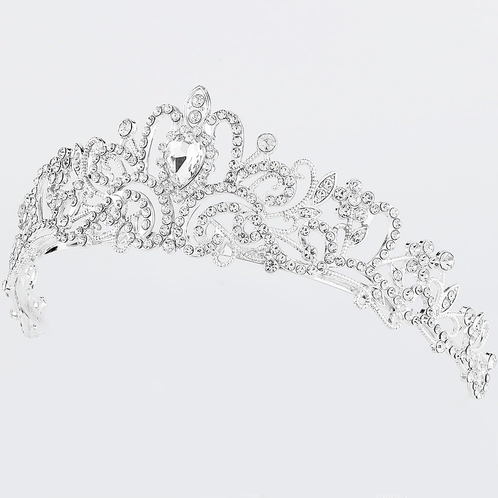 Silver Crystal Tiara Crowns For Women Girls Princess Elegant Crown with Combs Women's Headbands Bridal Wedding Prom Birthday Party Headbands for Women
