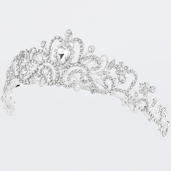Silver Crystal Tiara Crowns For Women Girls Princess Elegant Crown with Combs Women's Headbands Bridal Wedding Prom Birthday Party Headbands for Women
