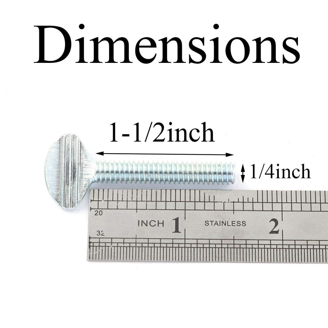 5pcs Thumb Screws 1/4-20x1-1/2 Racket Screws for Communication and Electronic Equipment