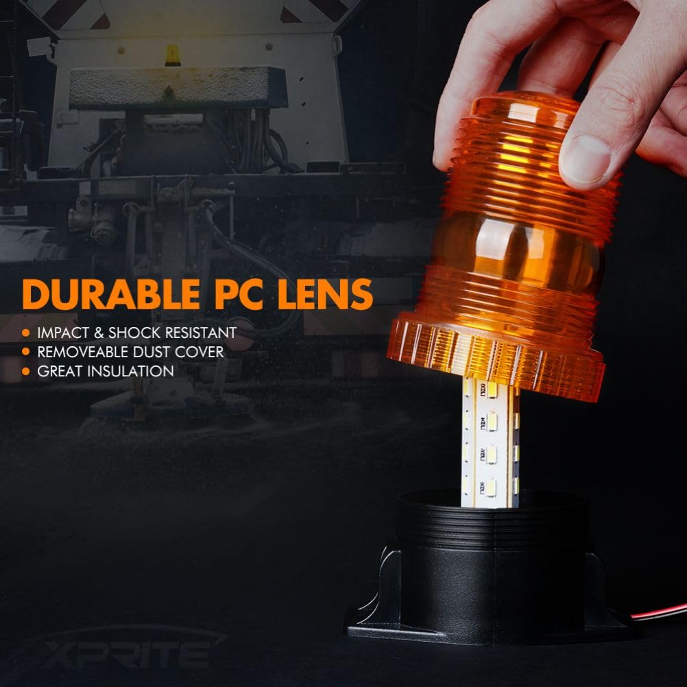30 LED Amber Forklift Beacon Strobe Light Safety Warning Flashing Lights for 10-110V Mower, ATV, Trucks, Tractor, Golf Carts, UTV, Cars, Bus