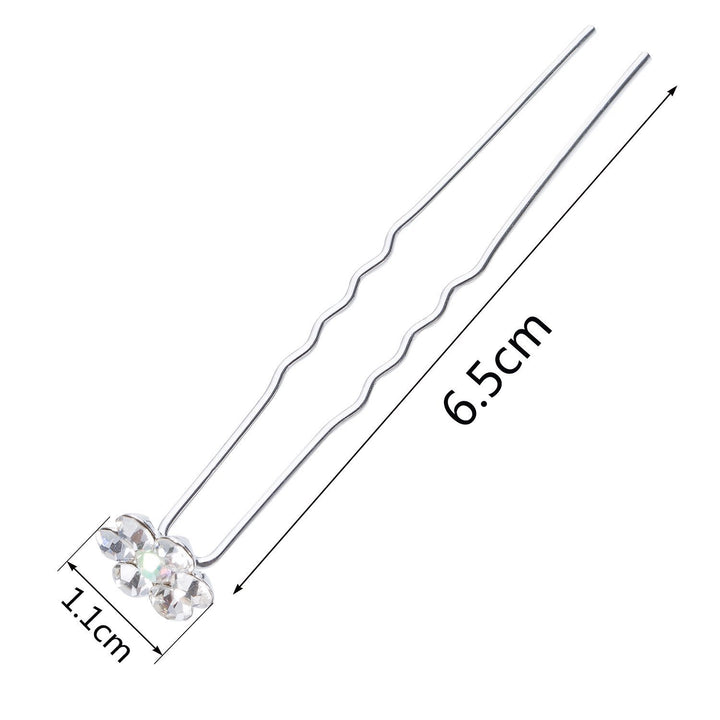 40 Pack Flower Crystal Rhinestone Hair Pins with a Storage Bag for Bridal Wedding Hair Accessories (White)