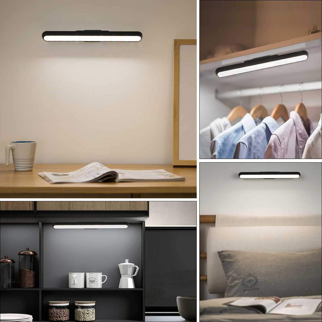 Rechargeable Light Bar, 3W Touch Light Built-in 2000mAh Battery and Stick Magnet Mount, for Reading, Closet, Cabinet, Makeup Mirror, Bedside, Study Light