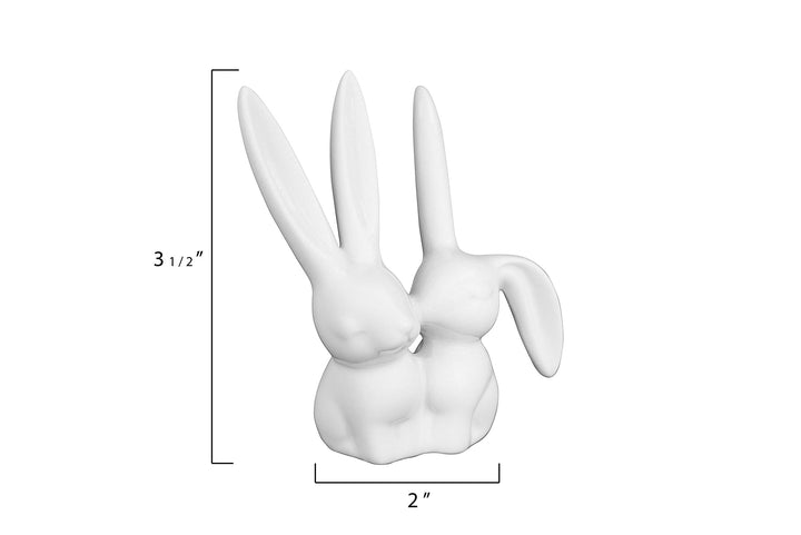 Ceramic Bunny Rabbits Ring Holder