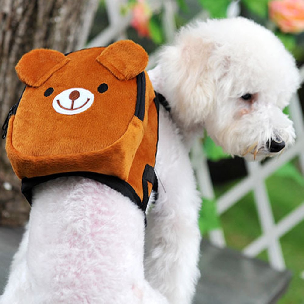 Cute Pet Backpack Harness Travel Outdoor Hiking Adjustable Leash Saddlebag for Small Dogs