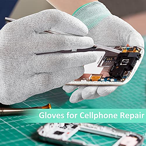 4 Pairs ESD Anti Static Gloves, PC Gloves with High Resistance Carbon Fiber Anti-static Gloves for PC Building Computer Electronics Installation and Repair (Medium)