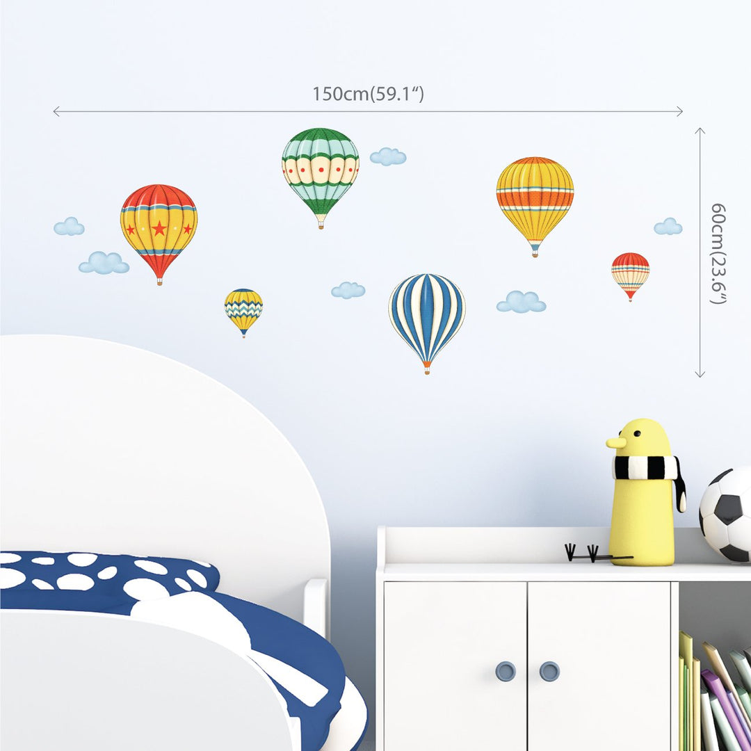 DS-8011 Colourful Hot Air Balloons Kids Wall Stickers Wall Decals Peel and Stick Removable Wall Stickers for Kids Nursery Bedroom Living Room (Small) dcor