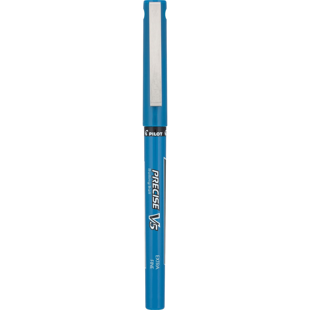 Precise V5 Stick Rolling Ball Pens, Extra Fine Point, Blue Ink, Pack Of 6