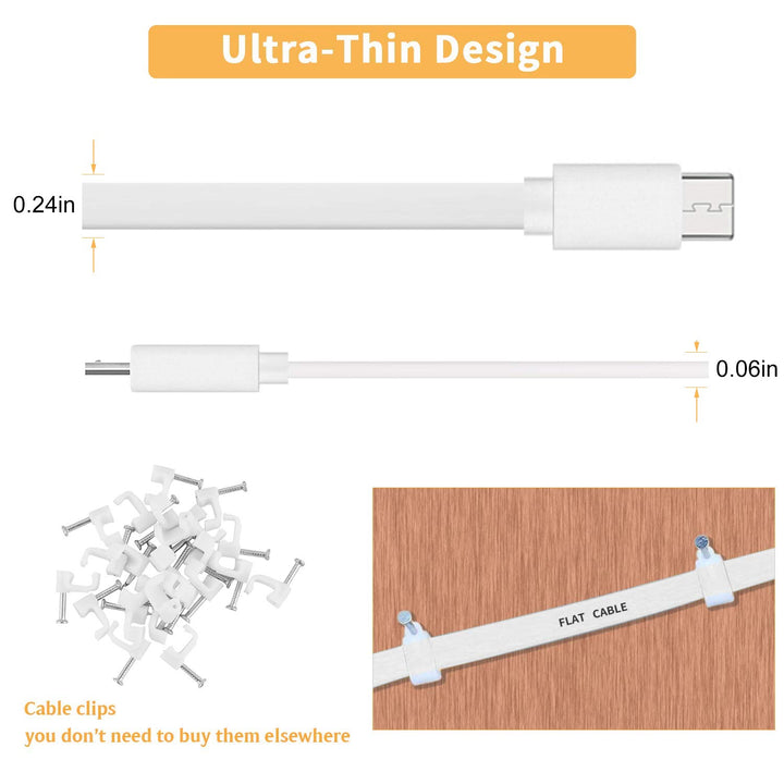 2 Pack 20FT Power Extension Cable Compatible with WyzeCam,Wyze Cam Pan,WYZE Cam OG,NestCam Indoor,Blink,Amazon Cloud Camera,USB to Micro USB Durable Charging and Data Sync Cord(White)