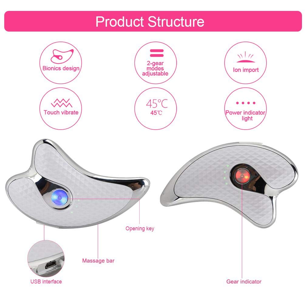 Guasha Tool for Face, Electric Gua Sha Plate, Face Massager, Gua Sha Tools Face Scraping Massager Facial Scraping Plate Lifting Device Scraping Board for Anti Aging Anti Wrinkles Lifting Face Skin