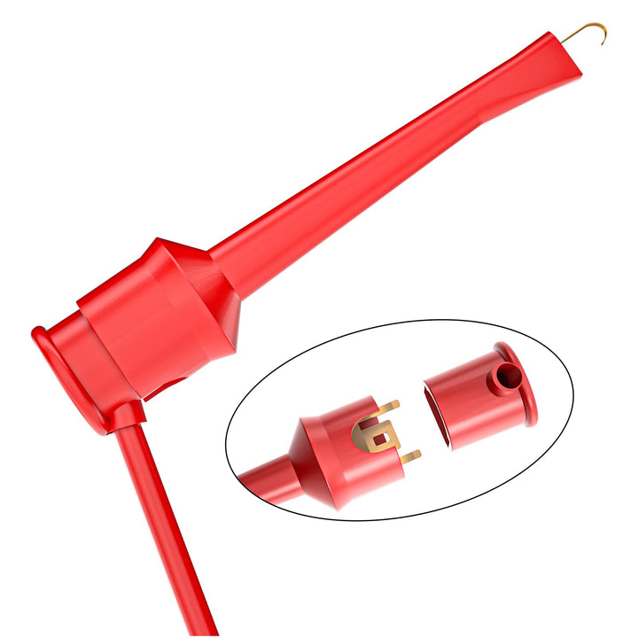 Silicone Test Leads 5PCS Test Hook to Test Hook Test Cables Wires Dual IC Test Hooks Clips for Electronic Testing