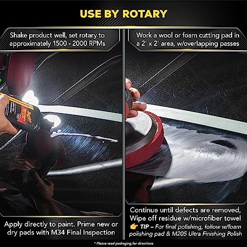 Meguiar's Mirror Glaze M10508 Ultra-Cut Compound - Professional Grade Formula with Fast Cutting Action That Removes Scratches, Heavy Swirls and More - 8 Oz