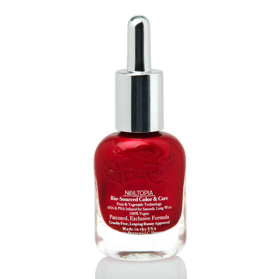 - Plant-Based Chip Free Nail Lacquer - Non Toxic, Bio-Sourced, Long-Lasting, Strengthening Polish - Run Now Wine Later (Wine Red) - 0.41oz