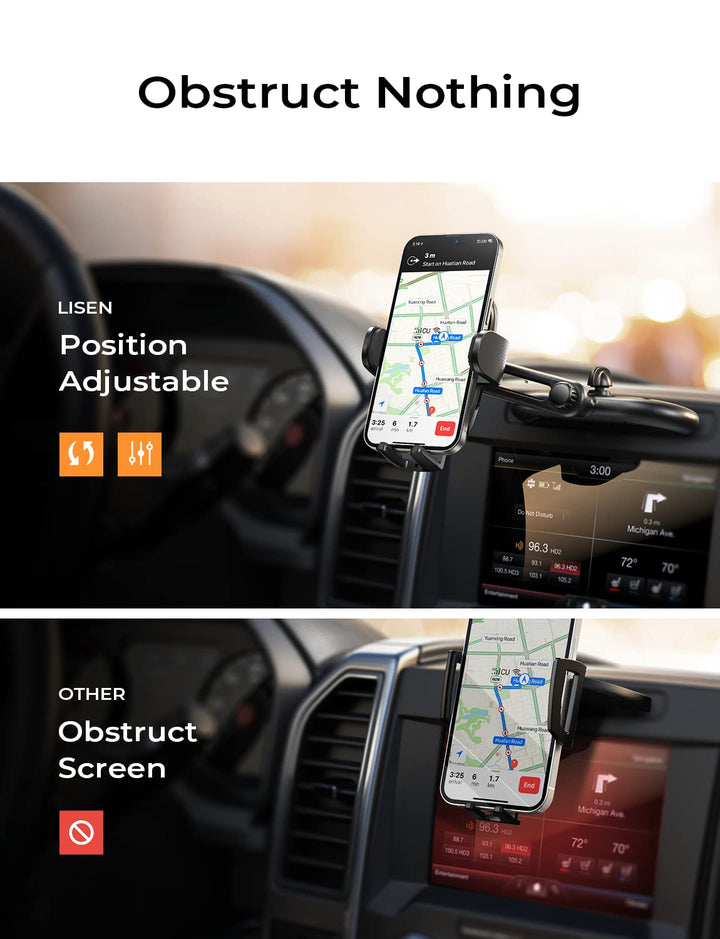 CD Slot Phone Mount for Car, Adjustable CD Phone Holder for Car Phone Mount for iPhone Car Holder Mount Ultra Sturdy Vent Cell Phone Holder Mount for iPhone 16 Pro Max Plus Accessories,Black