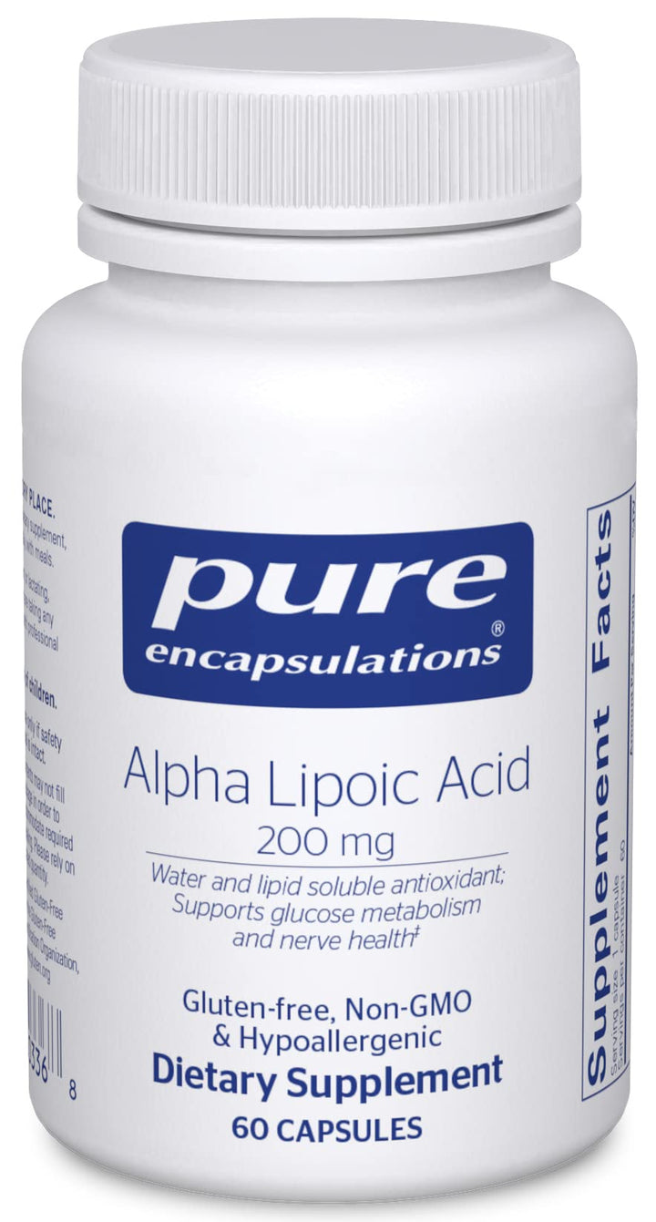 Alpha Lipoic Acid 200 mg - 200mg ALA - Liver & Antioxidant Support* - for Nerve Health & Carb Metabolism - Vegan & Non-GMO Supplement - 60 Capsules