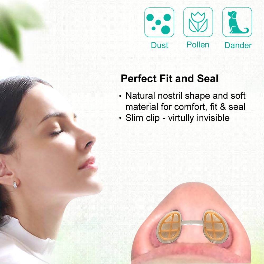 Ultra-Breathable Nasal Filters, Seasonal and dust Allergies aid (Narrow, XL, 6 Pack)