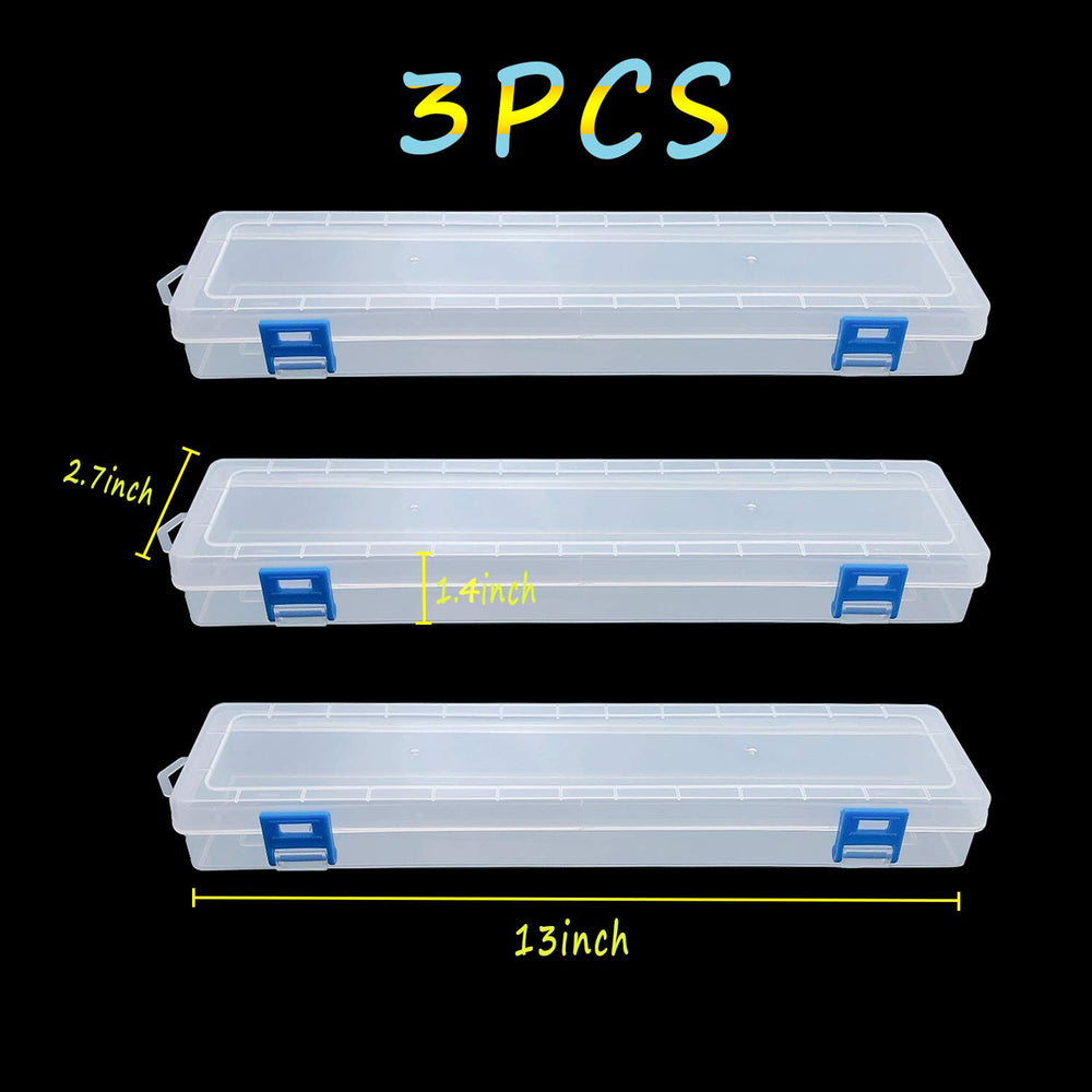 3PCS Brushes Storage Box Paint Brush Drawing Pen Container with Buckle Design